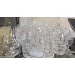 A COLLECTION OF TWELVE 20TH CENTURY CUT CRYSTAL WINE GLASSES AND A MIXED SELECTION OF MODERN