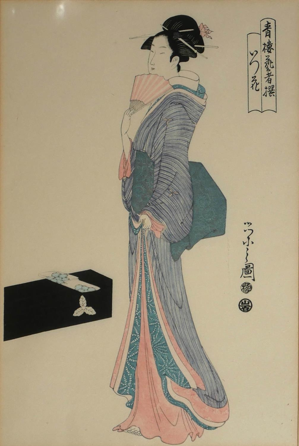 A PAIR OF EARLY 20TH CENTURY JAPANESE SHOWA PERIOD 1926 - 1989 WOODBLOCK PRINTS Both depicting - Image 3 of 3