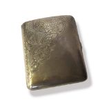 AN EARLY 20TH CENTURY SILVER CIGARETTE CASE With engraved decoration to lid and base, Hallmarked H M