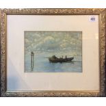 THOMAS BUSH HARDY, 1842 - 1897, OIL ON BOARD Venetian lagoon, with fishermen, signed lower left,