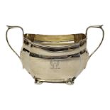 A 20TH CENTURY SILVER SUGAR BOWL Hallmarked Chester, 1930, S.B & S Ltd (S Blanckensee & Son