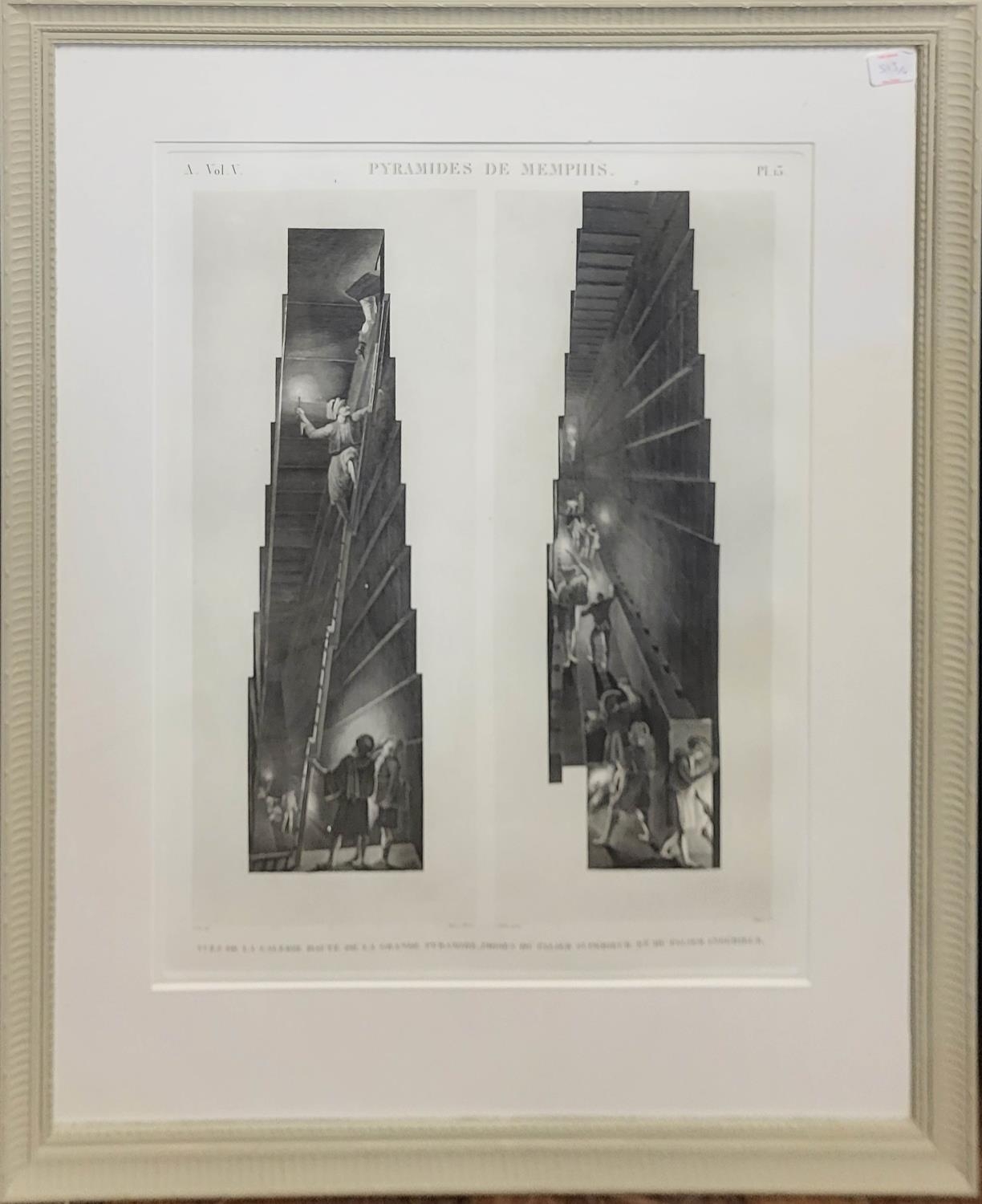 A SET OF FOUR 19TH CENTURY BLACK AND WHITE ARCHITECTURAL ENGRAVINGS Egyptian scenes, a pair - Image 4 of 4