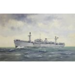 WALLER, MID 20TH CENTURY BRITISH SCHOOL FORT CONSTANTINE SAILINGS SHIP OF THE SEA Signed on left