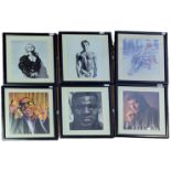 A COLLECTION OF SIX 20TH CENTURY CELEBRITY PHOTOGRAPHS Framed and glazed, to include George