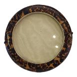 A 19TH CENTURY CARTE-LA-VISITE LADIES' SWING HANDLED CIRCULAR TRAY Having a tortoiseshell banded