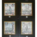 A SET OF FOUR MODERN PRINTS, MEDIEVAL GERMAN PLANTS Inscribed in Gothic style letters, depicting