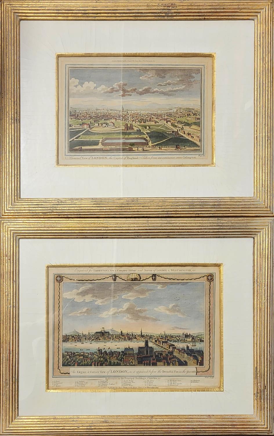 A NEAR PAIR OF HAND COLOURED ENGRAVINGS, LANDSCAPE VIEWS, LONDON Titled 'An Elegant and Correct View