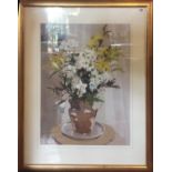 JOHN YARDLEY HON RTD RI BORN 1933 GILT FRAMED & GLAZED SIGNED WATERCOLOUR 'Golden Rod, Lilies and