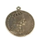 A KING CHARLES II, 1660 - 1685, A SILVER CORONATION MEDAL By T. Simon, crowned head right, Rev