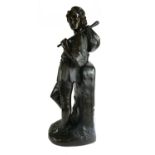 CHARLES BELL BIRCH, 1832 - 1893, A RARE BRONZE STATUE OF DICK WHITTINGTON Signed and dated 1878. (