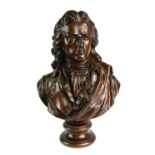 BARBEDIENNE FOR TIFFANY & CO., A BRONZE PORTRAIT BUST OF FRIDERICUS SCHILLER Signed. (42cm)