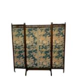 ARTS & CRAFTS, A 19TH CENTURY ANGLO-JAPANESE TWO FOLD MAHOGANY DRESSING SCREEN With piced decoration