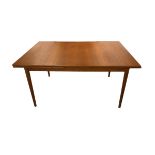 NILS JONSSON FOR TROEDS, A MID 20TH CENTURY TEAK EXTENDING RECTANGULAR DINING TABLE Raised tapered