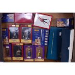 FIFTEEN VARIOUS BOXED BRITAINS AND ORYON COLLECTION BOXED MILITARY AND CIVILIAN WHITE METAL