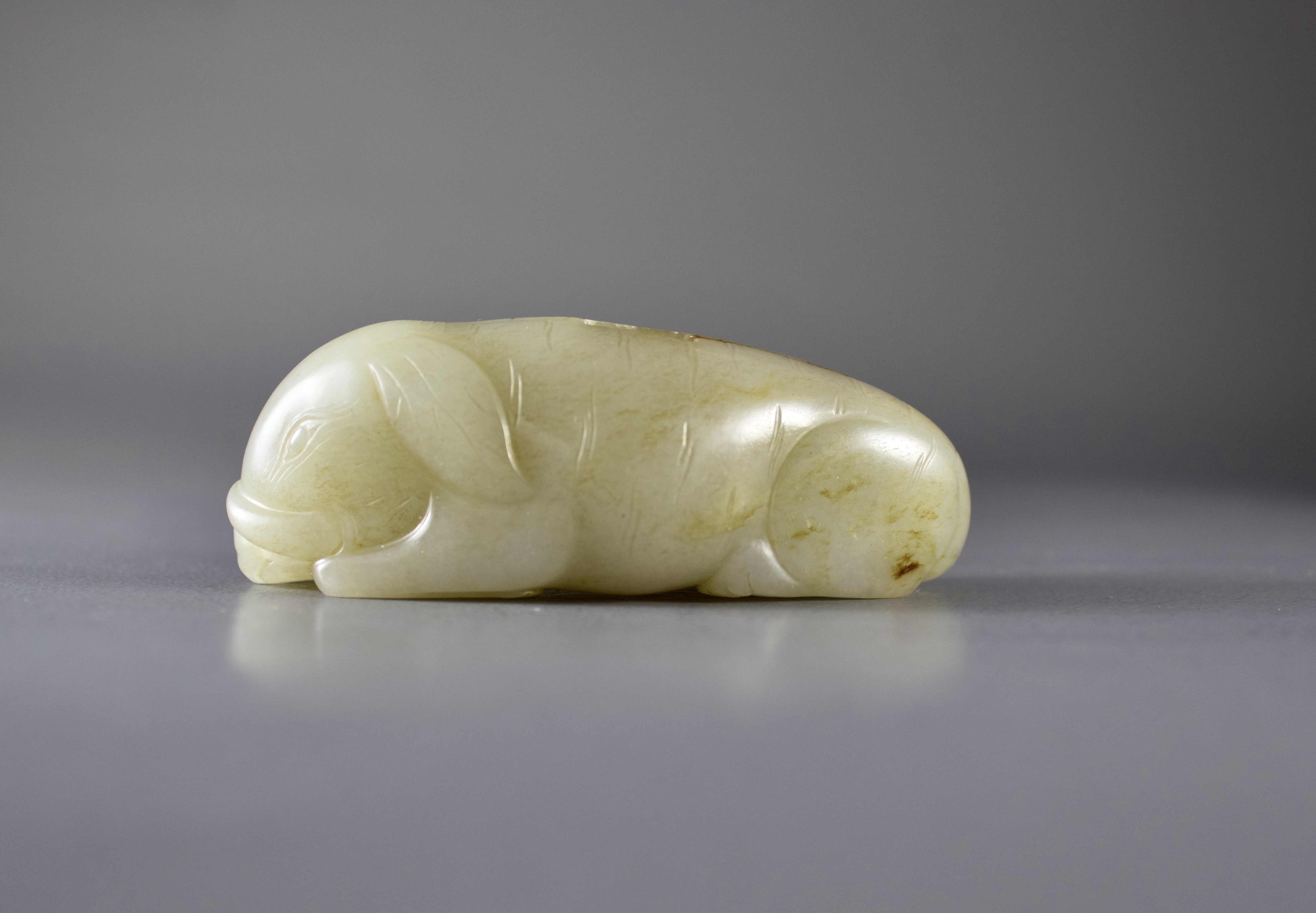 A Jade Figure of an Elephant, c. 1800L: 8cm A Jade Figure of an Elephant, c. 1800 carved from a pale