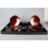 A tea ceremony set, 20th century. Size: 48x30.5 cm Very high quality Japanese lacquer tray,