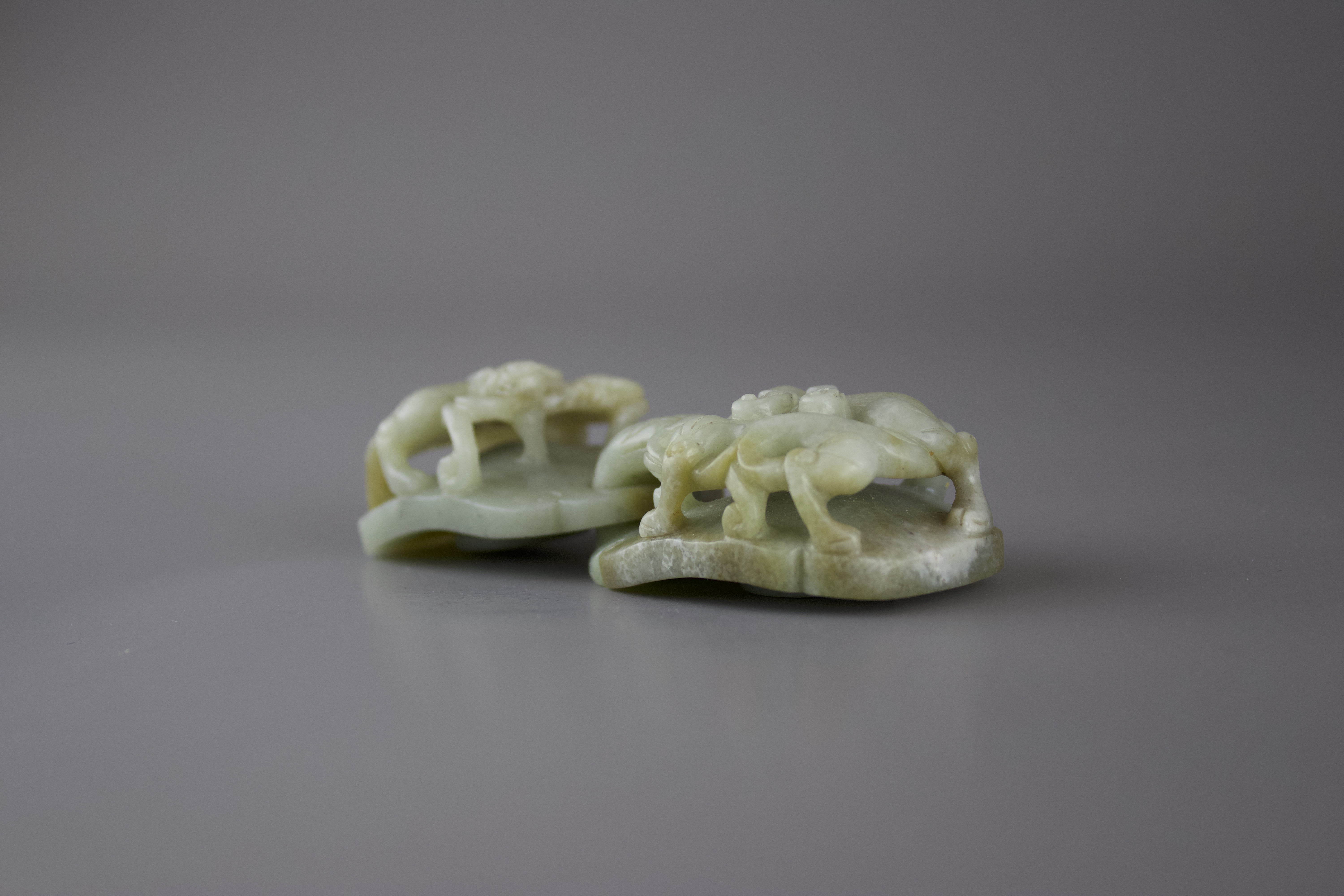 A two piece Jade Beltclasp,19th/20th CenturyW: 11cm A two piece Jade Beltclasp, 19th/20th century