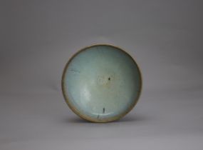 A Blue glazed Junyao Bowl, Yuan DynastyW: 17.7cm, H: 7.5cm PROPERTY FROM THE COLIN HART COLLECTION A
