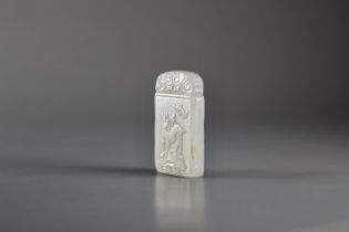 A white Jade Plaque, Qing Dynasty or laterH: 4.9cm A white Jade Plaque, Qing dynasty or later Well