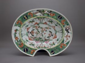 A good 'famille verte' Barber's Bowl, Kangxi Period, Qing DynastyL: 35cm, W: 28cm A good 'famille