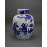 A blue and white Ginger Jar and Cover, late Qing dynasty