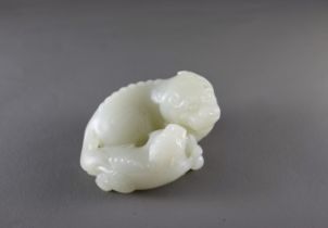 A celadon Jade 'Beasts' Group, 18th CenturyL: 8cm, H: 5cm A Fine celadon Jade 'Beasts' Group, 18th