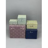 Five silk boxes L: 10 cm - 20cm W: 7 cm - 20 cm