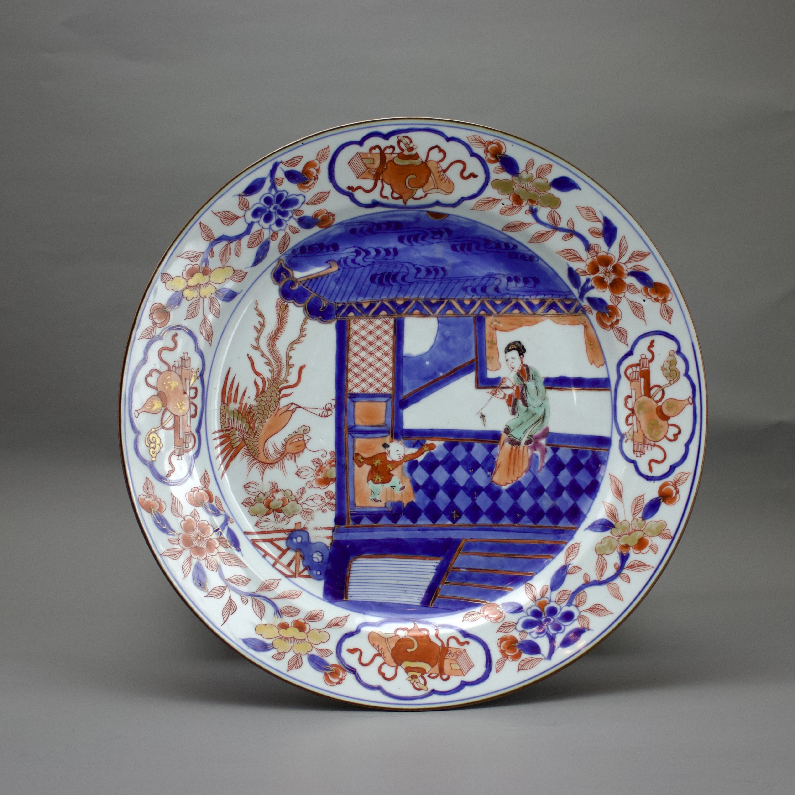 A 'Verte Imari' Dish, Kangxi Period, Qing DynastyW: 34.5cm A 'Verte Imari' Dish, Kangxi the centre - Image 2 of 6