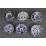 Blue and white Teawares, Kangxi Period, Qing Dynastythe cups D: 6.6cm, saucers up to W: 11.8cm