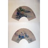 A COLLECTION OF SIX JAPANESE WATERCOLOUR FAN DESIGNS To include images of traditional landscapes and