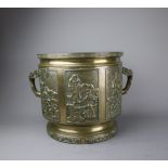 A very large, heavy and top quality Japanese brass scent burner, 19th century. H: 24cm D: 25.5cm
