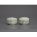 An attractive Pair of Qingbai Boxes and Covers, Southern Song DynastyW: 5cm, H: 3cm PROPERTY FROM