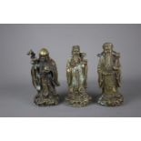 A set of Chinese deity figures, 19th / 20th century. H:20cm Very heavy. Traditional Chinese “Fu Lu