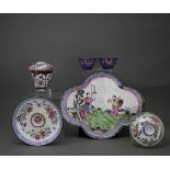 Canton Enamel: Seven Objects, Qianlong to Daoguang Period, Qing Dynasty the tray W: 29cm including a