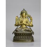 A fine bronze figure of Avalokitesvara Sadaksari, 17th/18th CenturyH: 12.7cm, W: 8.3cm FROM A