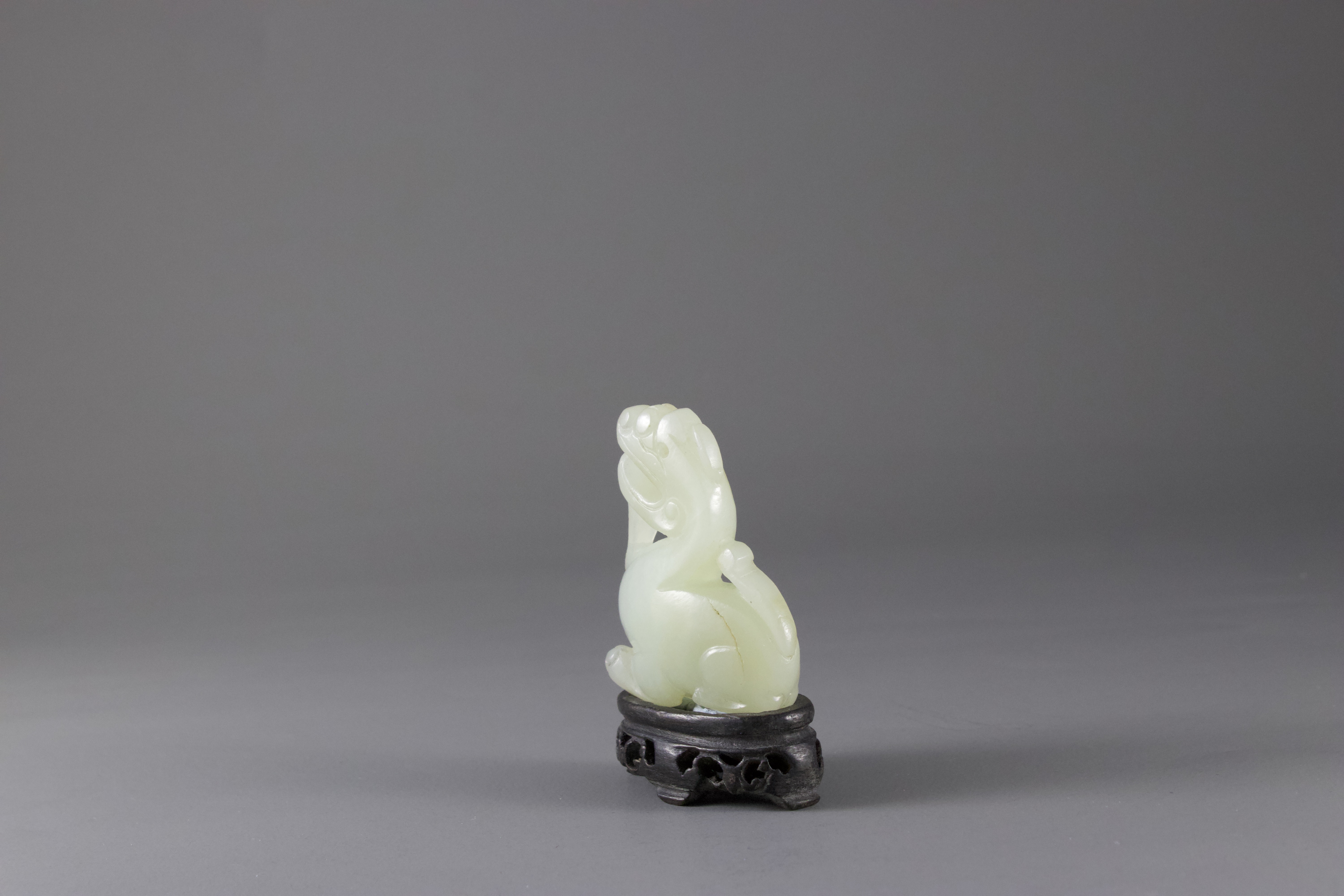 A celadon Jade Fabulous Animal, 18th /19th CenturyH: 5cm A celadon Jade Fabulous Animal, 18th / - Image 4 of 6