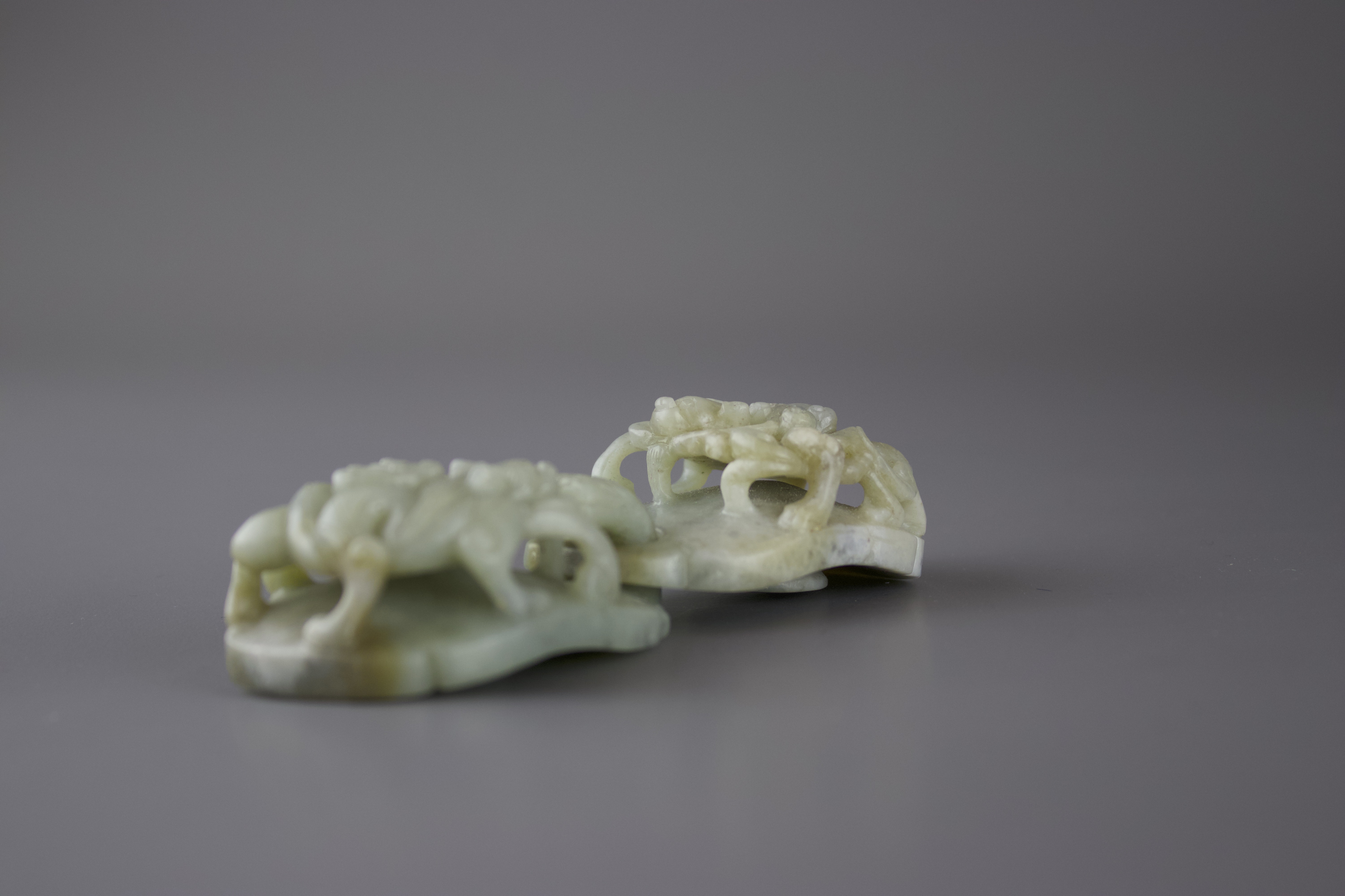 A two piece Jade Beltclasp,19th/20th CenturyW: 11cm A two piece Jade Beltclasp, 19th/20th century - Image 2 of 4