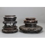 Five assorted Wood Stands, Qing dynasty