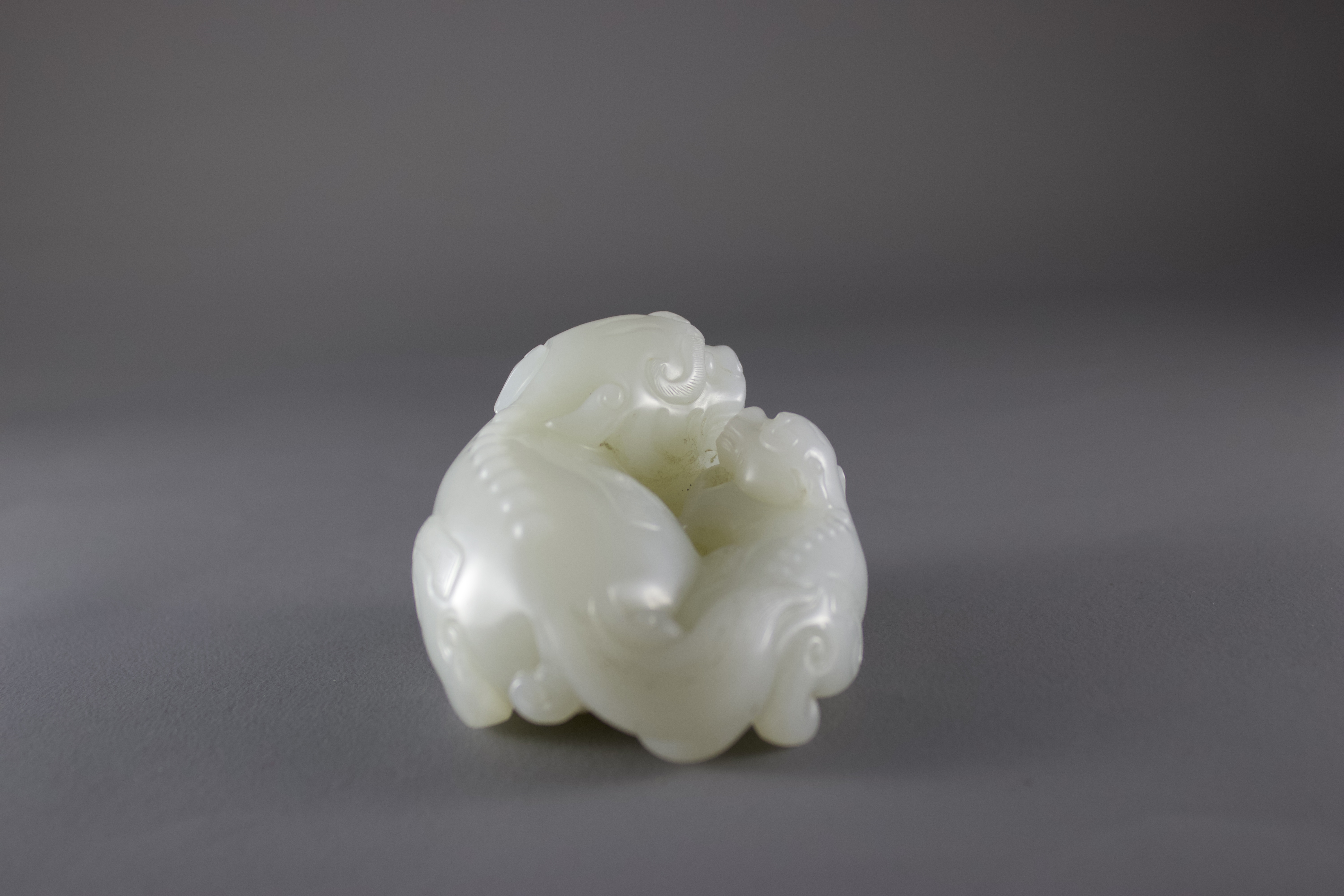 A celadon Jade 'Beasts' Group, 18th CenturyL: 8cm, H: 5cm A Fine celadon Jade 'Beasts' Group, 18th - Image 4 of 7