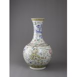 A 'famille rose' phoenix bottle vase, Guangxu Mark, Republic period D 23 cm H 40 cm decorated with