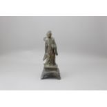A Bronze Figure of a Lady, Ming dynasty H 23cm, W 9cm A Bronze Figure of a Lady, Ming dynasty The
