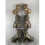 Three Pairs of Buddhist Lion Finials, Qing dynasty the largest H: 16.5cm For the lids of vases or