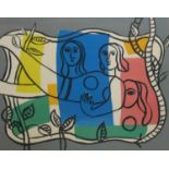 DAVID STEIN, 1935 - 1999, LITHOGRAPH ABSTRACT PRINT Titled 'A La Maniere de Leger', inscribed in