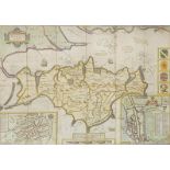 AN 18TH CENTURY HAND COLOURED MAP, ISLE OF WIGHT Inscribed by William White, published by John