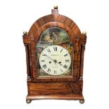 A LATE 18TH CENTURY MAHOGANY CASED TWIN FUSÈE EIGHT DAY MOVEMENT DESK CLOCK The front brass dial