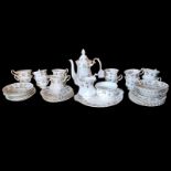 A MID CENTURY ROYAL ALBERT FORTY-ONE PIECE CHINA WINSOME COMPLETE TEA SET Comprising a teapot,