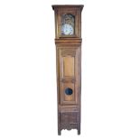 GIRARD OF QUIMPER, A LATE 19TH CENTURY FRENCH PROVINCIAL FRUITWOOD LONGCASE CLOCK The body of the
