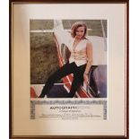 HONOR BLACKMAN, A SIGNED 10X8 PUSSY GALORE/JAMES BOND PHOTOGRAPH Standing pose with aeroplane,