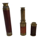 A SET OF THREE EARLY 20TH CENTURY MARINE FOLDING TELESCOPE Various sizes, all unmarked. Condition: