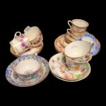 A GOOD MIXED SELECTION OF EARLY 19TH CENTURY ENGLISH STAFFORDSHIRE AND VICTORIAN TEAWARES Coalport